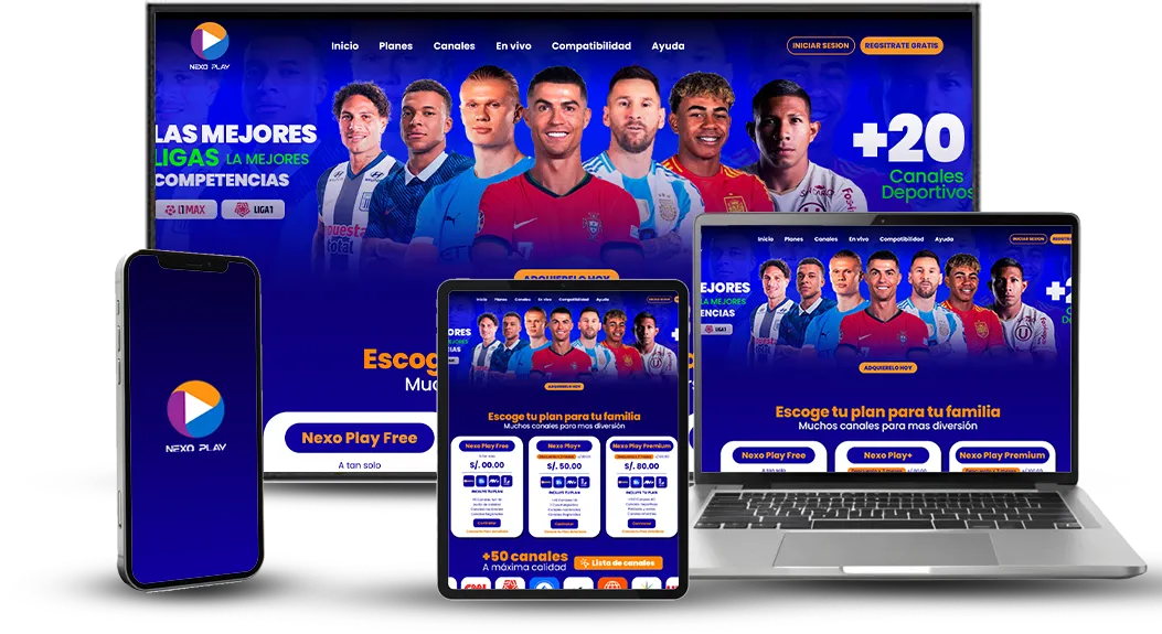 Nexo Play en TV, laptop, tablet y celular